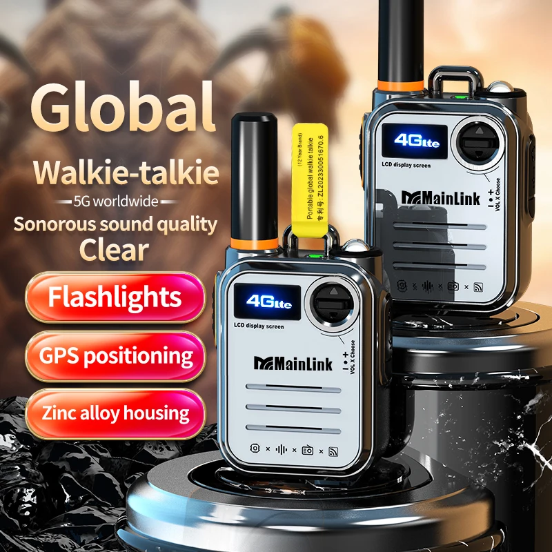 4G Globel Walkie Talkie 5000km Long Use Range Walkie Talkie The metal body is sturdy and durable