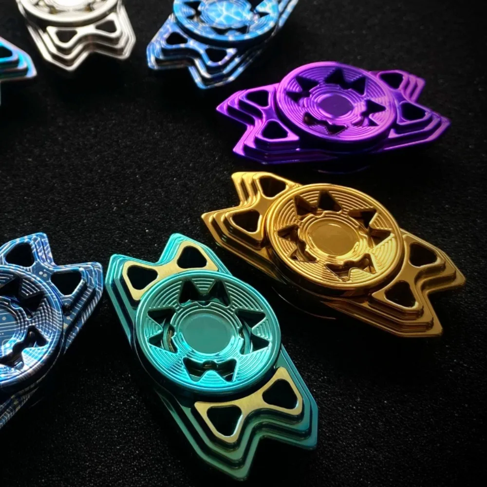 WMEDC Bat Two-Leaf Mechanical Metal Attack Speed ​​Hands-on Fingertip Spinner Desktop Decompression Toy