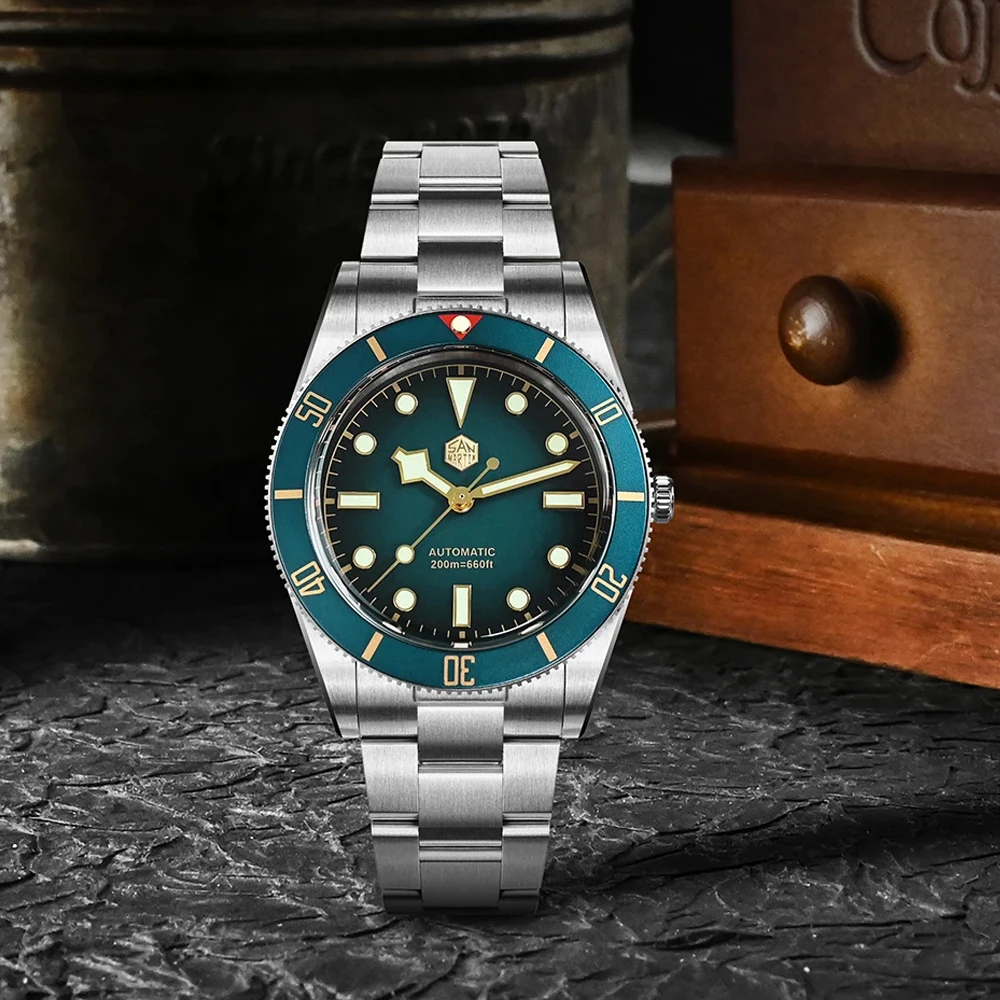 San Martin SN0138GB 37mm BB54 Vintage Men Diver Watch ST2130 Automatic Mechanical Watches Sapphire Luminous Waterproof 200m