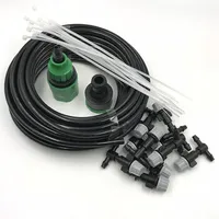 1 Sets Fog Nozzles irrigation system Portable Misting Automatic Watering 10m Garden hose Spray head with 4/7mm tee and connector