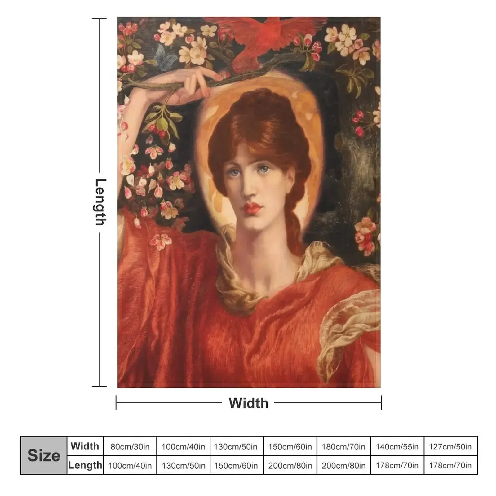 A Vision of Fiammetta Dante Gabriel Rossetti 1878 Pre-Raphaelite Art Throw Blanket Large Plaid Softest Sleeping Bag Blankets