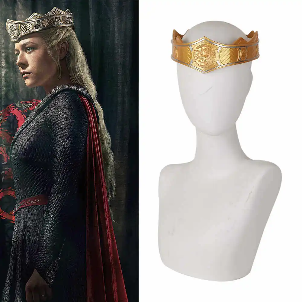 Nueva Corona de Peluche Dorada para Cosplay de Rhaenyra Targaryen de la Familia Dragón, Accesorio Unisex para el Cabello, Regalo