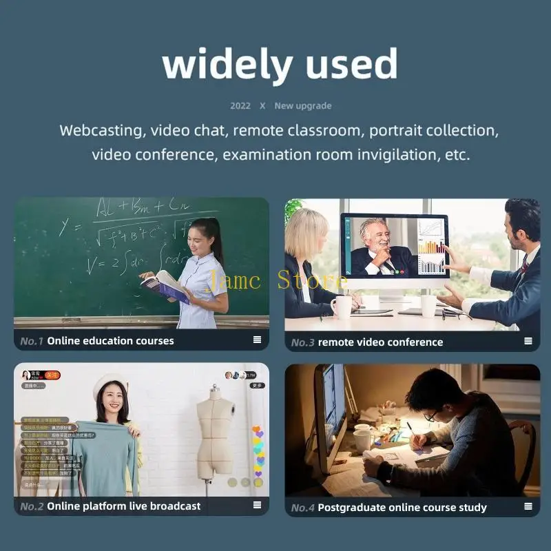 LX0B 1080P AutoFocus Webcam ordinateur beauté Web caméra lampe avec micro