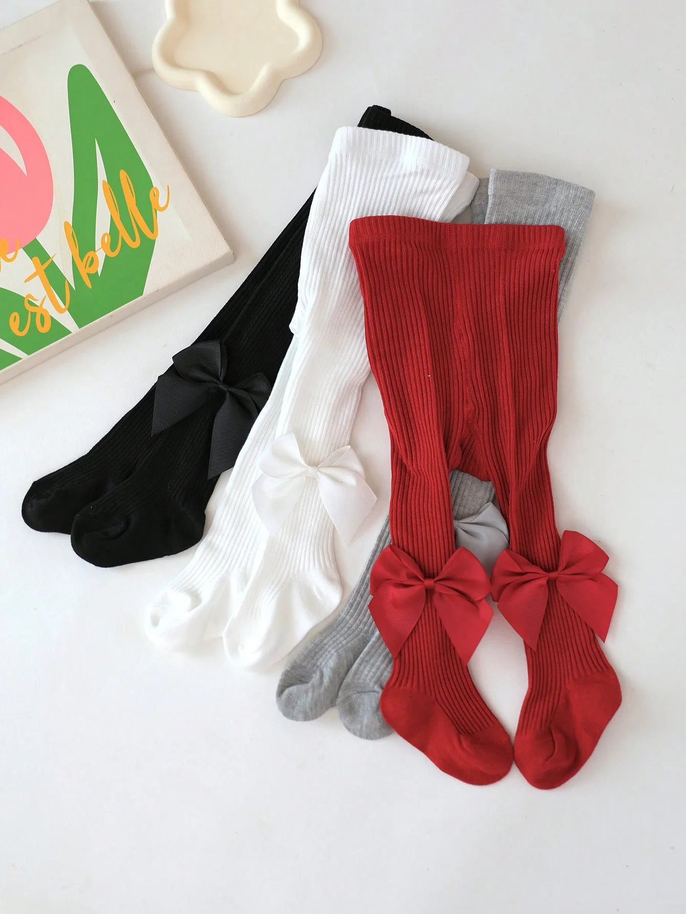 جوارب ضيقة للأطفال من عمر 0 إلى 16 سنة مع أربطة جانبية، سراويل ضيقة مخططة لطيفة للأطفال البنات جوارب ناعمة مضادة للانزلاق للأطفال الصغار #6