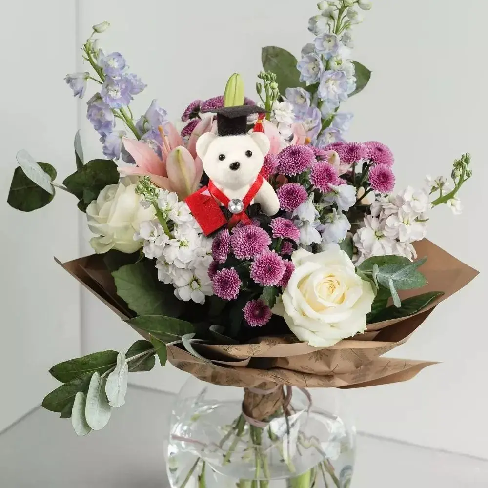 

5Pcs Cute 12cm Graduation Season Doctor Bear Soft Dr. Bear Cartoon Lovely Bear Cartoon Plush Toy Student