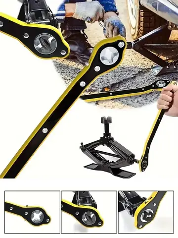 Car Labor-saving Jack Ratchet Wrench Scissor Jack Garage Tire Wheel Lug Wrench Handle Labor-saving Wrench Car Repair Tool