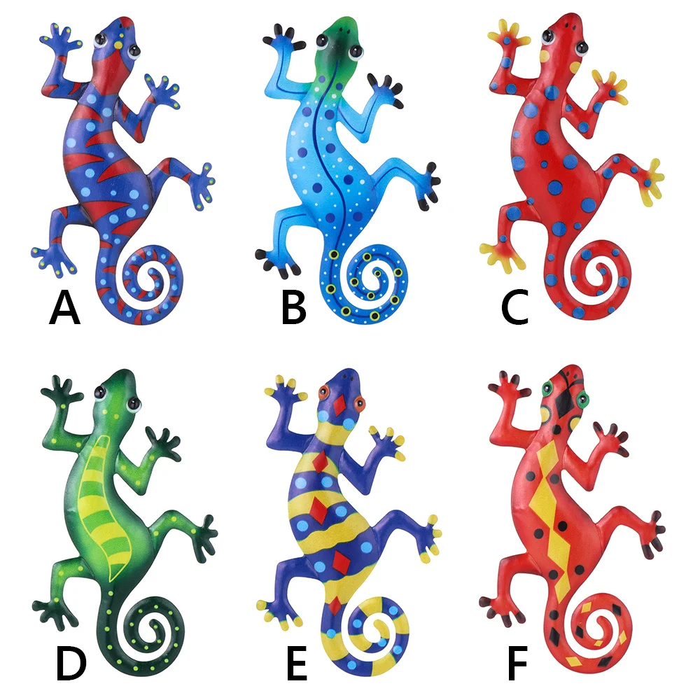 Przenośna Inspirująca Rzeźba Dekoracja Ścienna do Salonu Metalowy Gecko Rękodzieło Artystyczne Rzeźby Ogród Podwórko