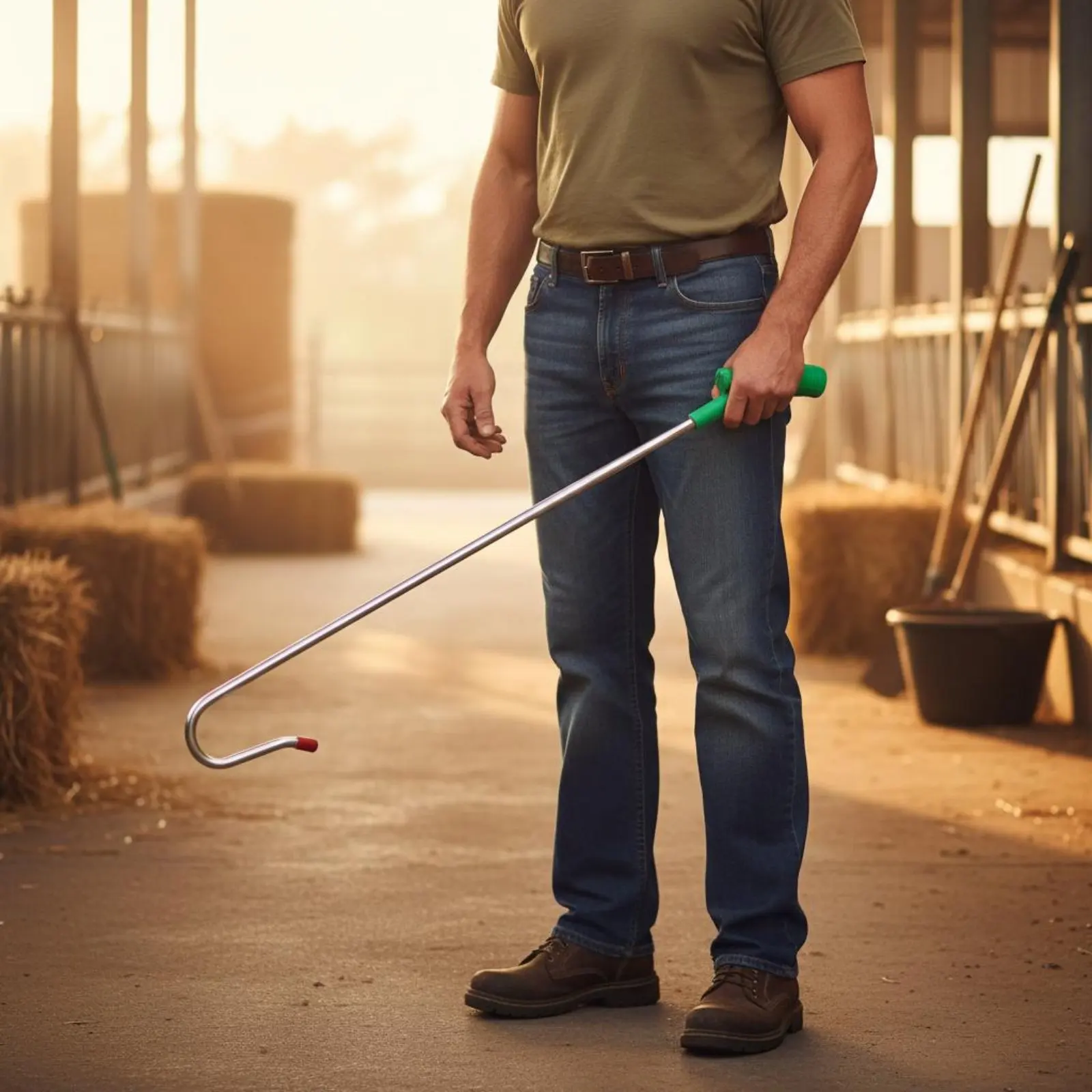 

Sheep Leg Hook Easy to Use Sheep Catcher Hook Goat Grabber Leg Crook Humane Restraint Livestock Handling Anti-Scratch