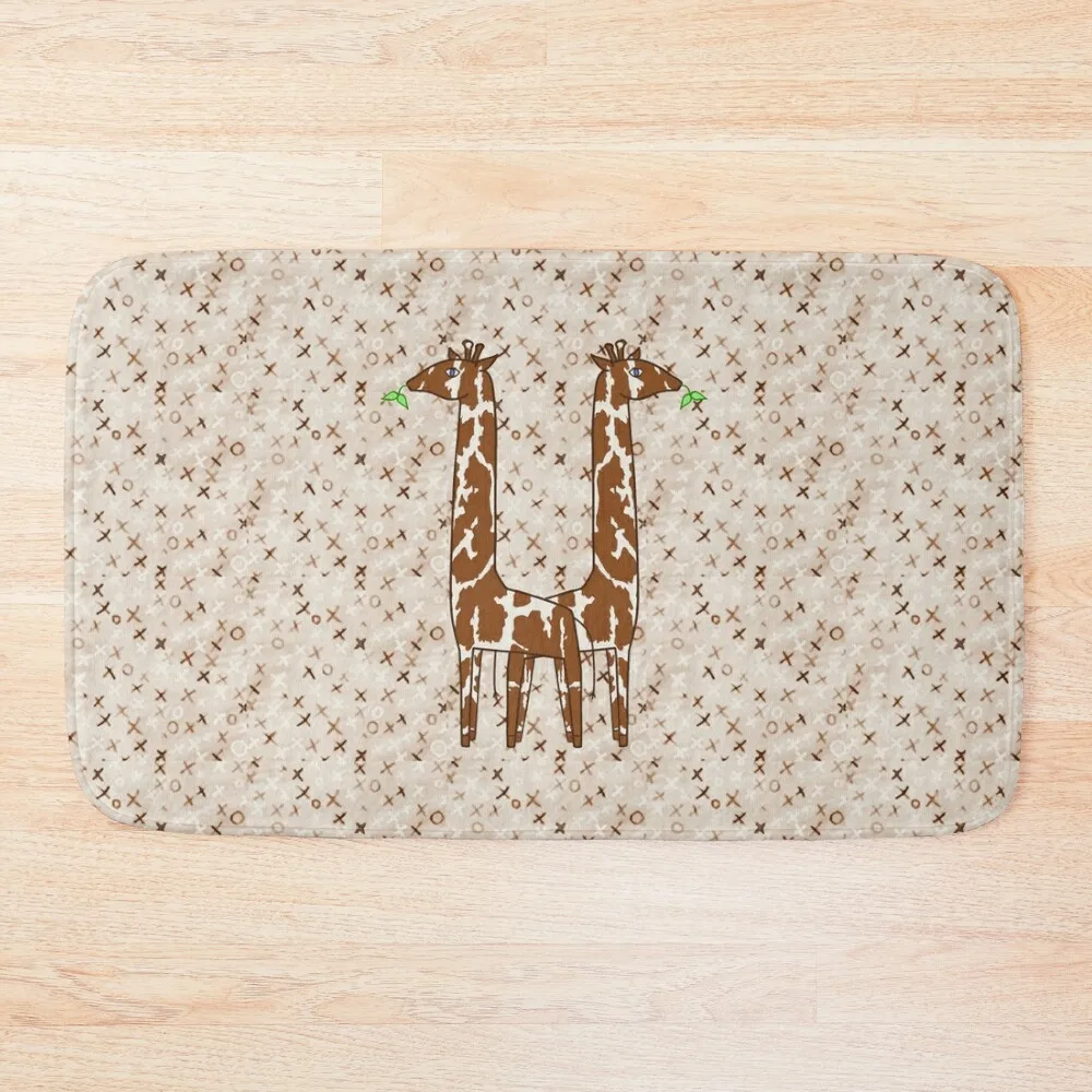 

Brown Giraffe Print Bath Mat Bathroom Shower Bath Rugs Wc Bathroom Floor Mat