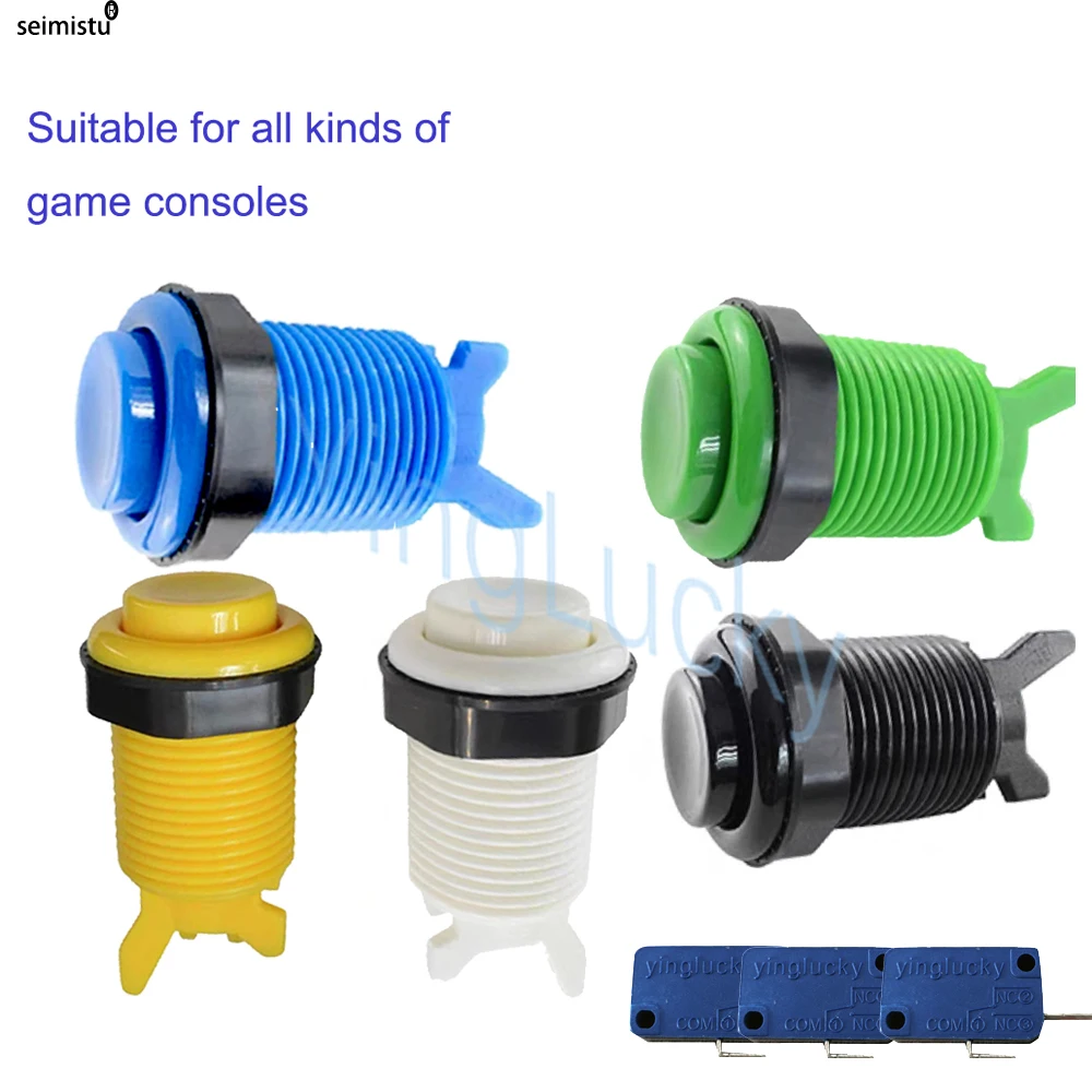 8 Stück amerikanische Happ-Style-Drucktasten, 28 mm, für Neo Geo Arcade-Spielautomaten, Joystick, verzögerungsfreie Controller-Tasten, Ersatzteile. – Detail 2