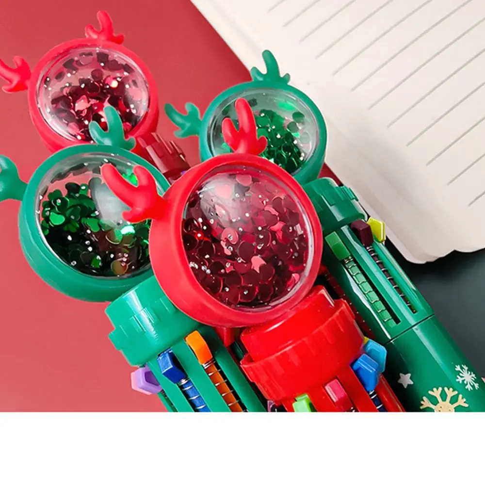 1pc Home Decor Xmas Boy Merry Christmas Elementary School Ten Color Pen Santa Claus Stationery Christmas Ballpoint Pen