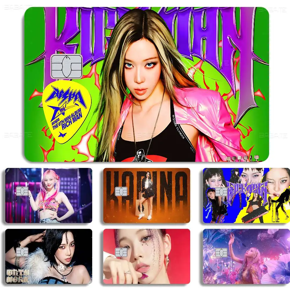 SINGER K-KARINAES 2024 Anime Cartoon Skin Stickers Film Tape Case for Big Credit Debit Card Front Side