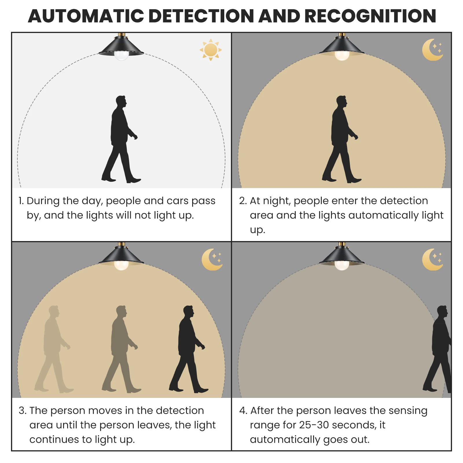 Nooknova Radar Motion Sensor Light Bulbs A60 100W Equivalent 5W 7W 9W 12W Motion Detector Auto Activated Dusk to Dawn LED Bulb