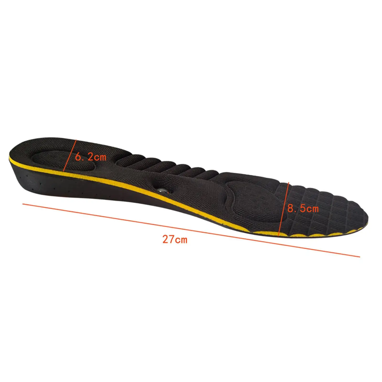 2x Massage s Foot Shoes Insert 34-43 Invisible Inner Men Arch Support Foot Massage Women Height Increase 