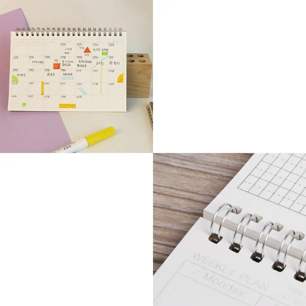 Planner Book Monthly Weekly Daily Agenda Schedule Blank Diary DIY Study Notebook