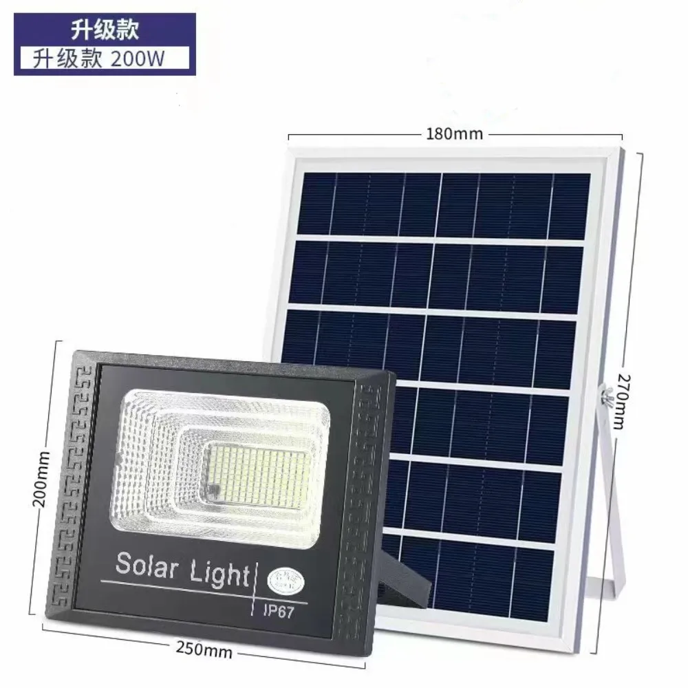 200W 4000mAh Solar Flood Lights Remote Control Powered Spotlight Outdoor Waterproof IP67 Villa Street Lamp Adjustable Angle