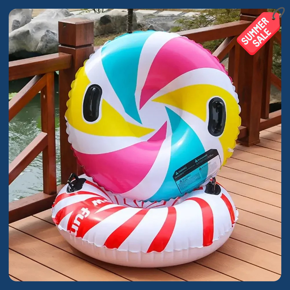  Anti-Slip Handle Inflatable Snow Ring Thickened Cold-Resistant PVC Snow Sledding Tube Winter Snow Playing Equipment 