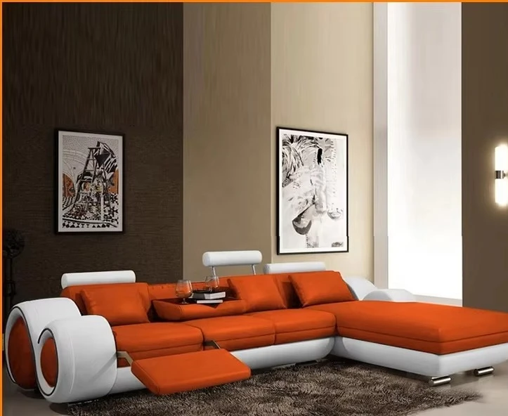 Leather Sofa Sectional Corner Modular Modern Sofa Living Room L Shape Couch