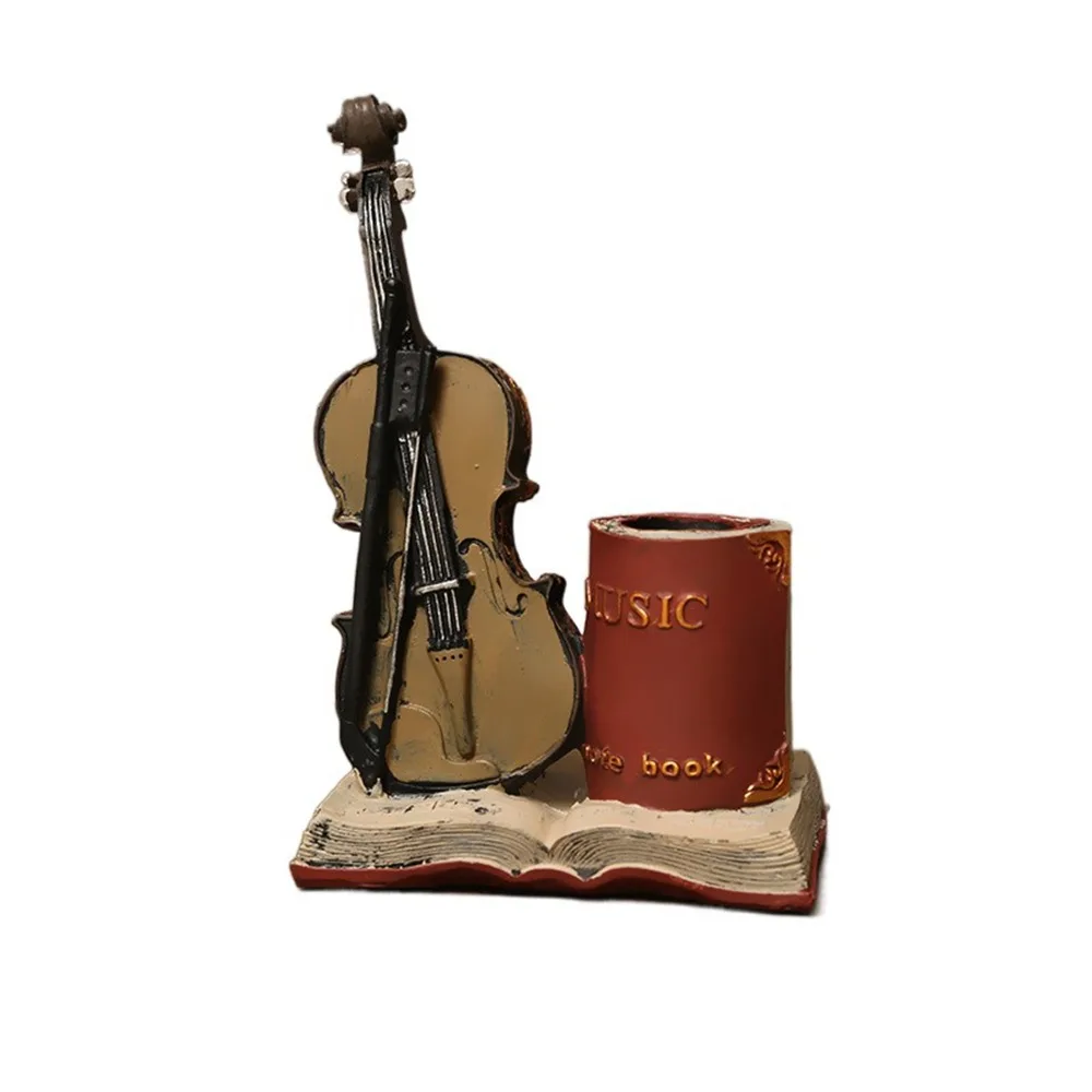 

Прочные украшения для саксофона в американском стиле, ретро декоративный держатель для хранения скрипки, держатель для ручек из смолы ручной работы, стол