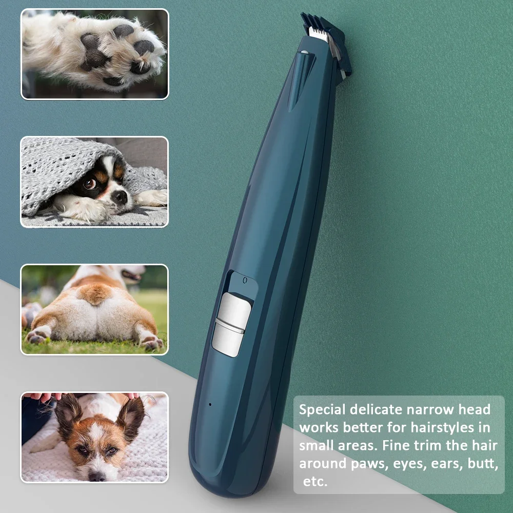 Dog Grooming Clippers Cordless Cat and Small Dogs Clipper Low Noise Electric Pet Trimmer for Trimming The Hair Around Paws Pet