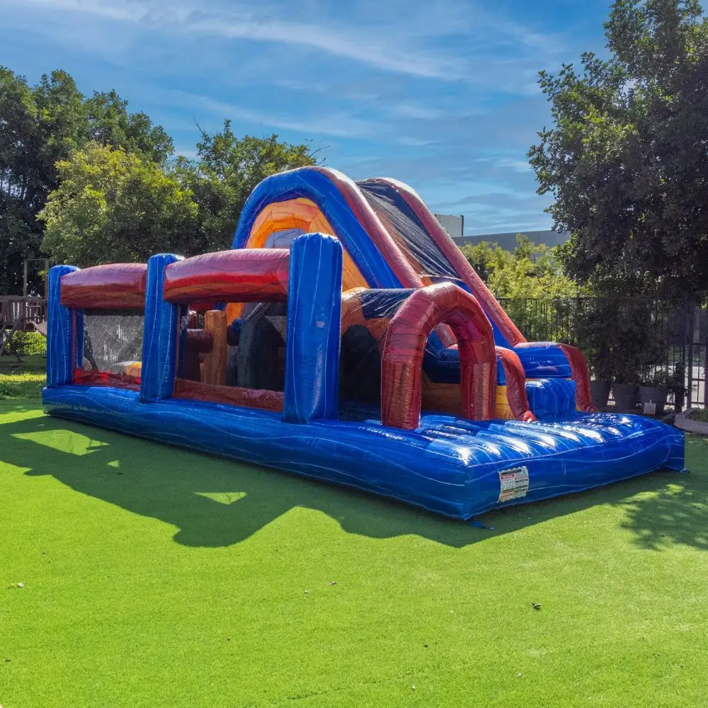 Commercial Bouncy Castle Grade Obstacle Course Slide combo