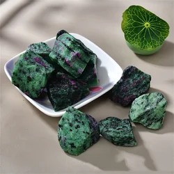 Natural Red and Green Epidote Crystal Rough Raw Gem Stone Reiki Healing Mineral