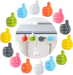 4/10PCS Silicone Thumb Wall Hook Cable Management Wire Organizer Clips Wall Hooks Hanger Storage Holder For Kitchen Bathroom