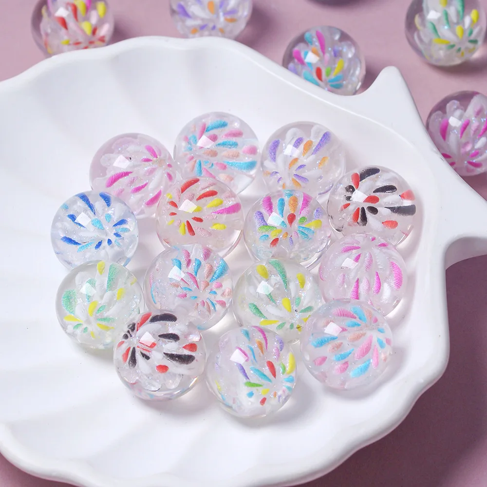 Colorful Cartoon Resin Snap Beads Set - 5/10/20Pcs DIY Decorative Loose Beads for Crafting