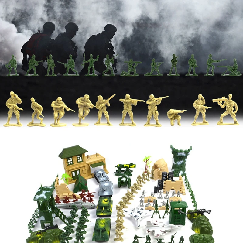 300 Pcs/Set Simulation Static War Soldiers,DIY Scene Mini Soldier Figures Sand Table Game Gift Toys For Children