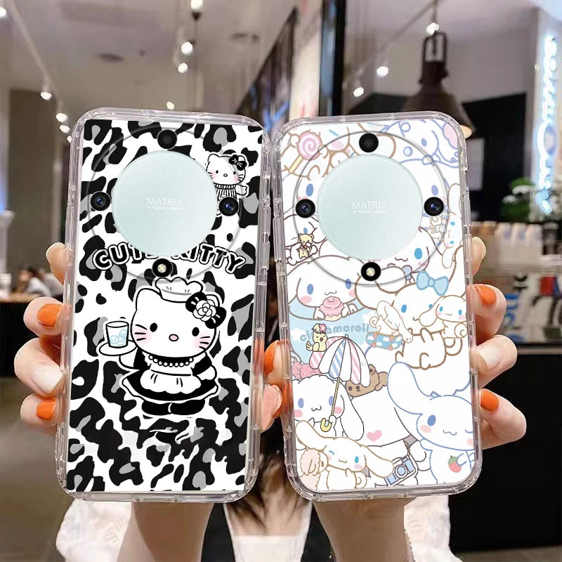 حافظة هاتف كورومي هالو كيتي سينامورول لهاتف هونور X9c X9a X9b X30 Magic4 Magic 5 Magic6 Lite هواوي ميت 20 لايت غطاء شفاف