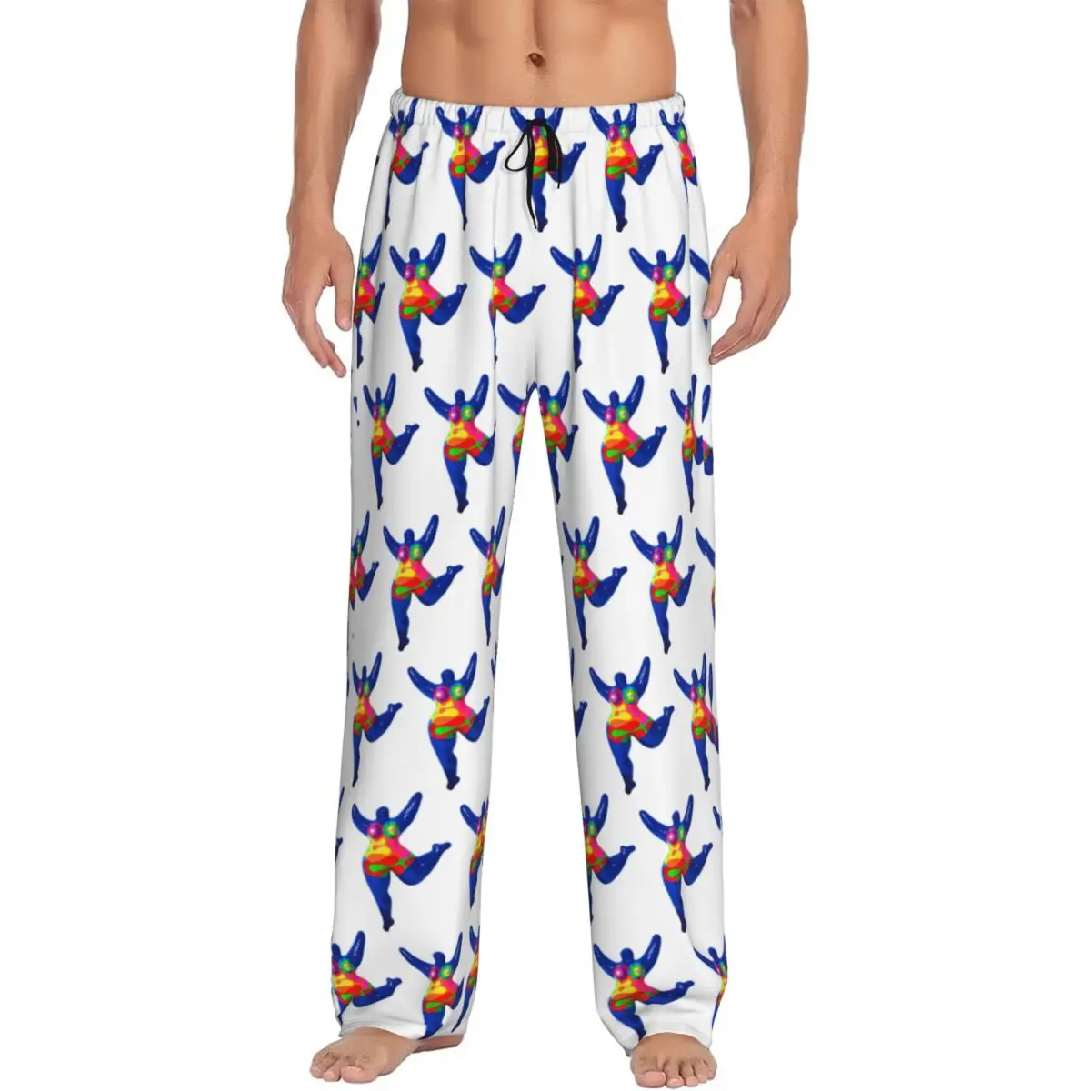 

Custom Blue Nana Biriney Tribute To Niki De Saint Phalle Pajama Pants Men Sleepwear Sleep Lounge Bottoms with Pockets