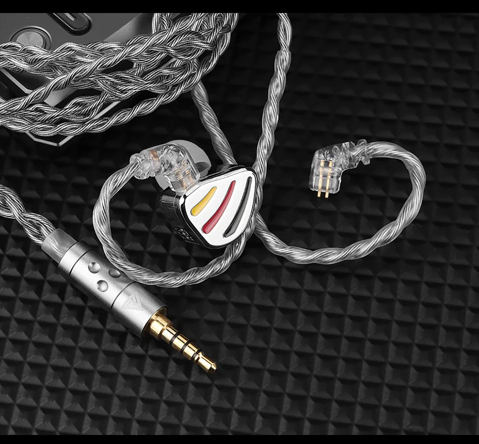 QKZ T7 Headphone upgrade cable 336 core silver plated 3.5mm plug 2PIN