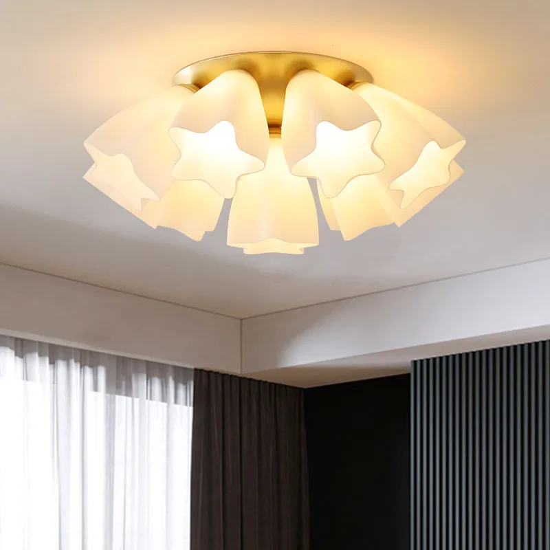 Creative Design Cloud Shaped Ceiling Lamp Modern Minimalist White Glass LED Lighting for Children's Room Bedroom Dining Room