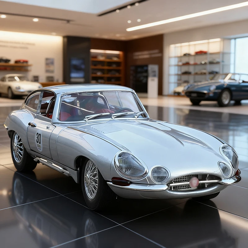 

НОВАЯ модель автомобиля из сплава Jaguars E-Type 1:24, звук и свет, детская игрушка, коллекционные предметы, подарок на день рождения
