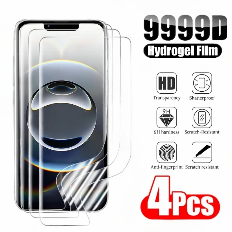 4 قطعة فيلم هيدروجيل فائق الدقة آيفون 16e 2025 14 13 حامي الشاشة آيفون 16 15 برو ماكس X XR XS ماكس طبقة رقيقة واقية لينة