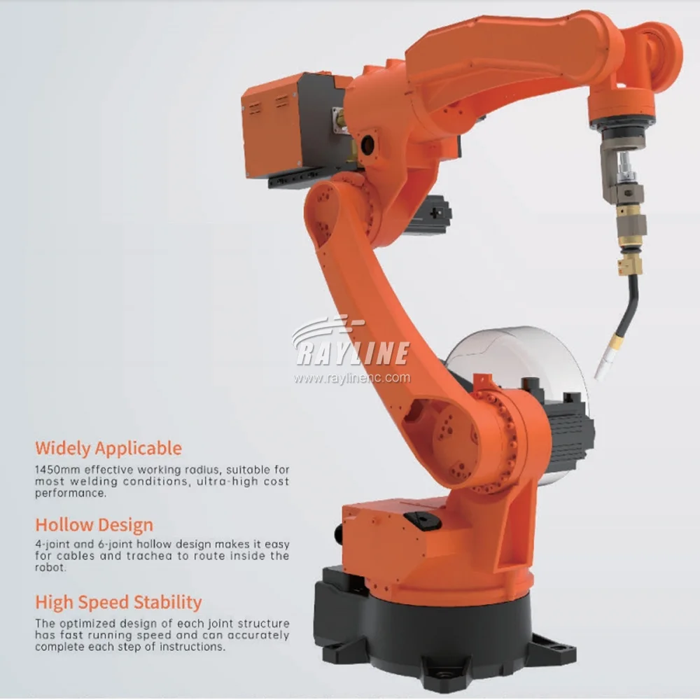 Automatic Robot Arm 6 Axis Track Slip Stainless Steel Pillow Plate Fiber Laser Welding Machine