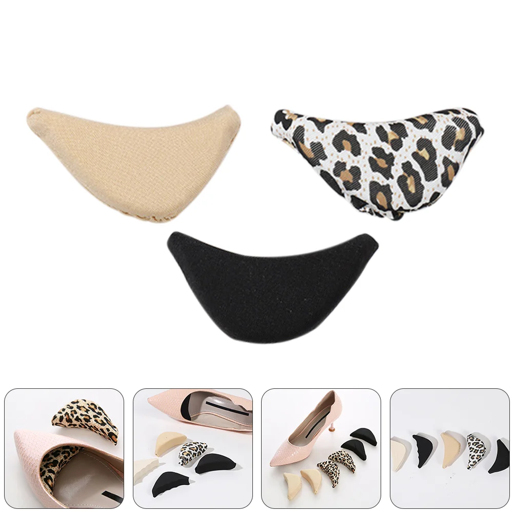 

3 Pairs Toe Plug High-heeled Shoe Tip Pad Head Mat Filler Boots for Women Pads Inserts Sponge Insole Forefoot