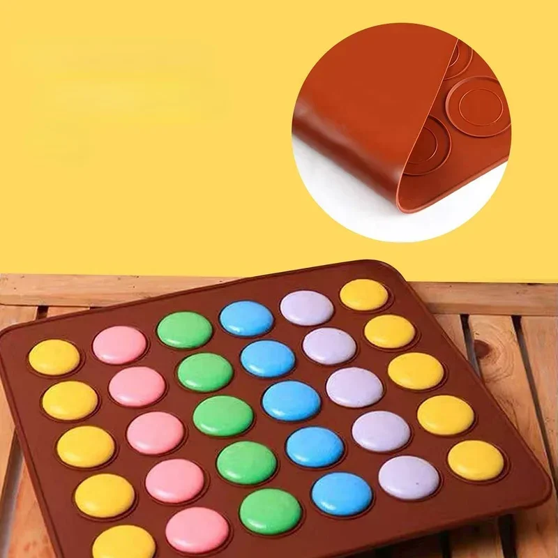 48/30 Holes Non-Stick Silicone Macaron Macaroon Pastry Oven Baking Mould Sheet Mat Diy Mold Useful Tools DIY Cake Bakeware Mold