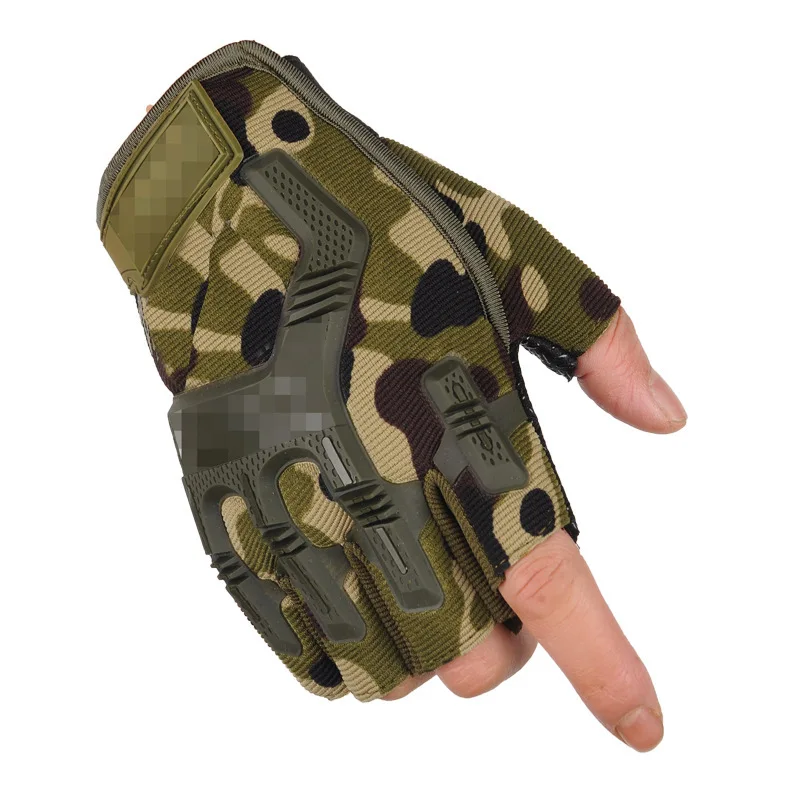 Guantes tácticos de medio dedo para hombres, deportes al aire libre, entrenamiento de equitación, antideslizante, resistente al desgaste, técnico,