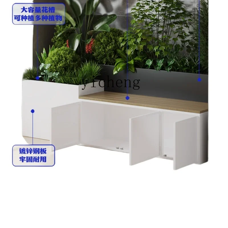 Zf outdoor flower box seat combination storage cabinet flower slot outer flower box bench