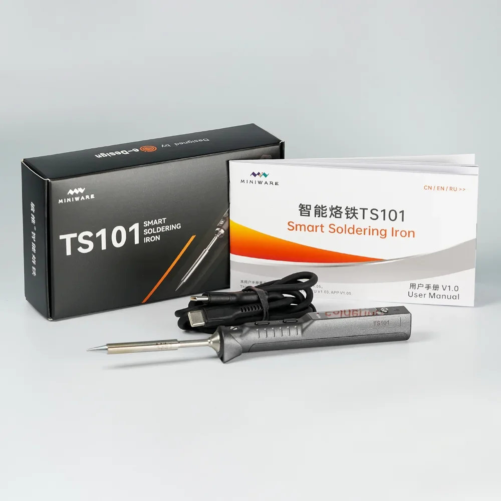 Miniware TS101 BC2 Smart Soldering Iron 90W PD3.1 Adjustable Temperature Portable LCD Programable Display Digital Solder Station