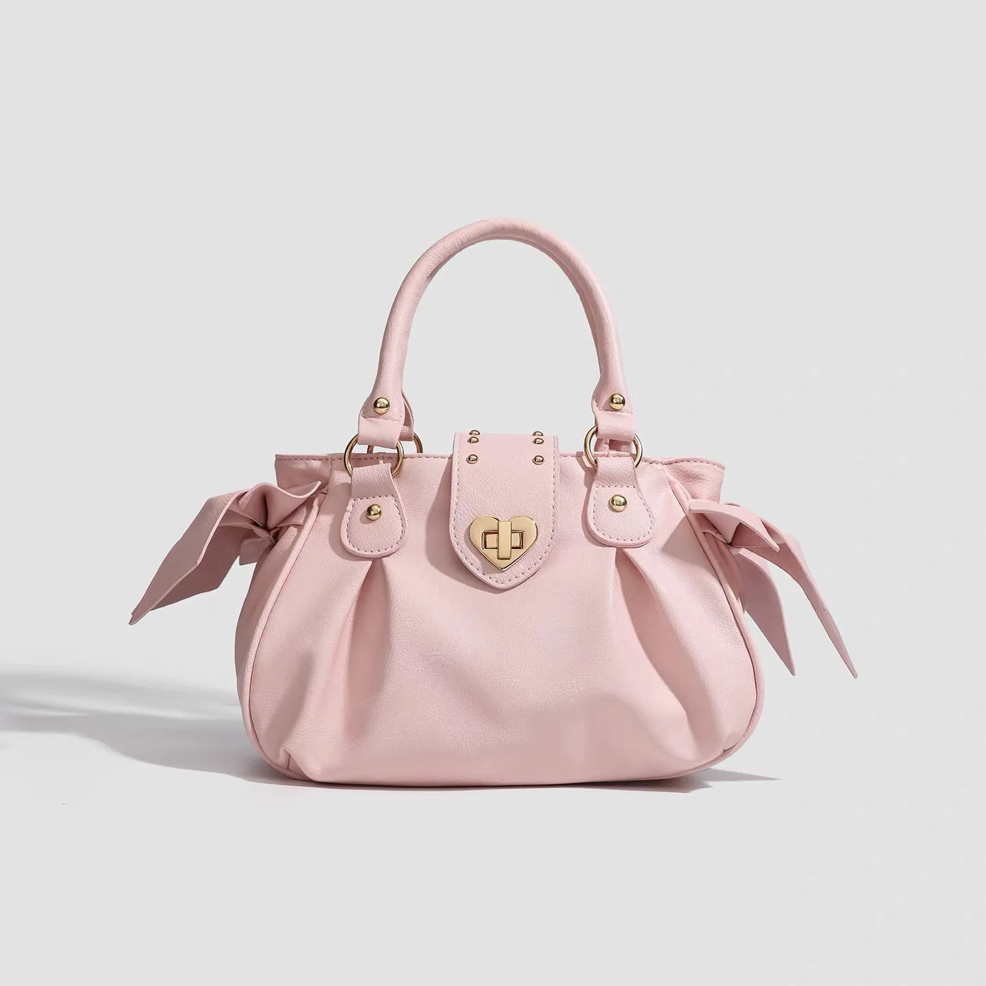 

Harajuku Bow Pink Hand Bag Purse Women Japanese Style Soft Casual Crossbody Bag Ladies Sweet Cute Large Capacity Shoulder Bags