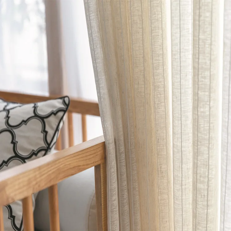 Moderno Simples Algodão Linho Vertical Linen Sheer Cortinas Para Sala de estar Quarto Macio Tulle Tela Janela Cortinas Deco Tecidos