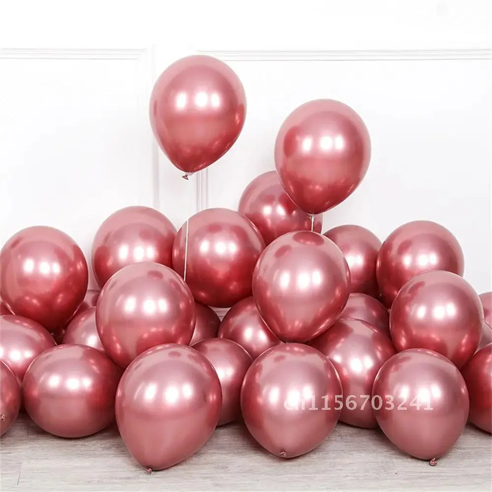 20Pcs 5/10/12Inch Champagne Gold Rose Gold Chrome Balloons Metal Chrome Globos Birthday Party Wedding Decorations Baby Shower