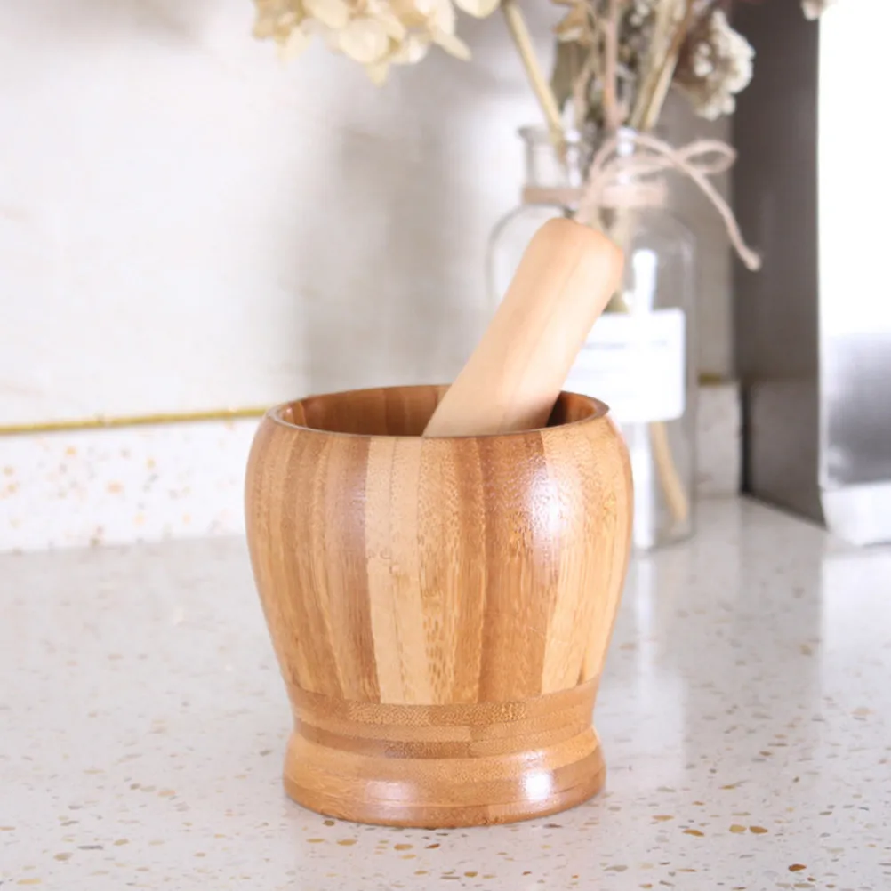 Professional Garlic Pugging Pot Mortar and Pestle Set for Grinding Garlic Nuts Spices Pills Easy Clean Ergonomic Design Kitchen