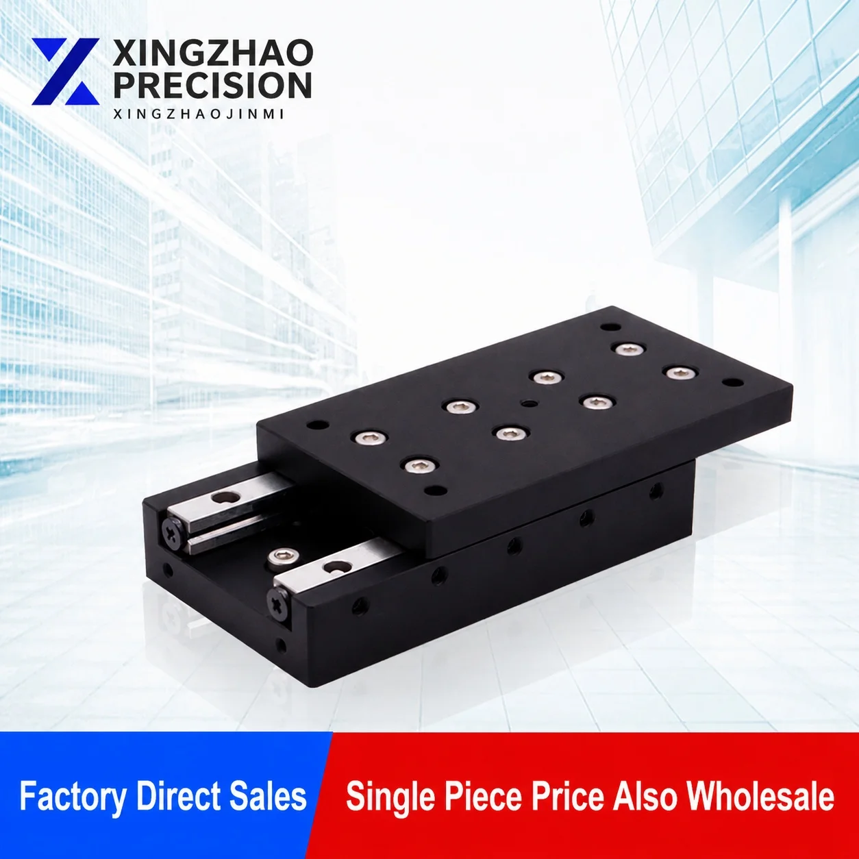 VRU Cross-Roller Linear Slide Stage, Single-Axis X Positioning Platform, Aluminum Alloy Manual Module