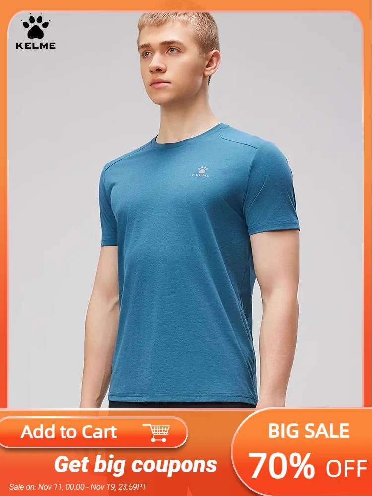 

Kelme Men's Sports T-shirt Quick-drying Running Training Suit Fitness Breathable Short-sleeved Football Top