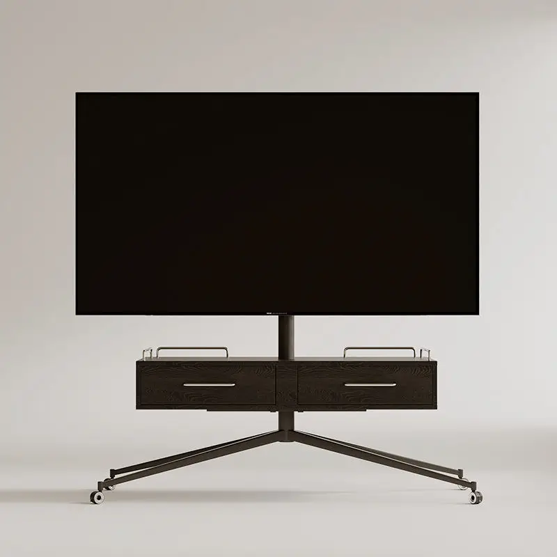 

Middle aged solid wood TV cabinet bracket, floor standing mobile TV universal large-sized metal hanging bracket 65-85 inches