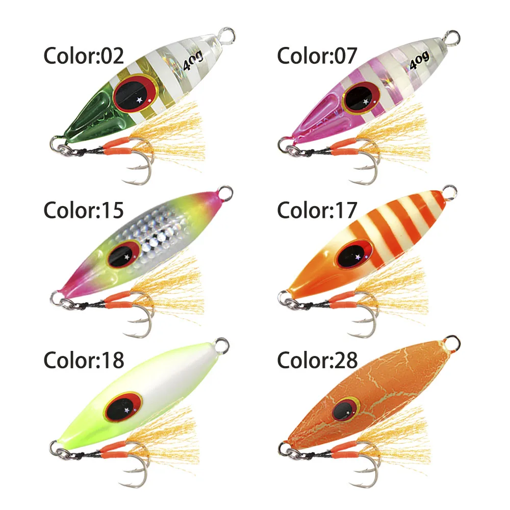 Cast Metal Jig Slow pitch jig 20 30 40 60 80G Shore Casting Jigging Spoon Saltwater Fishing Lure Slow Bee jig Artificial Bait