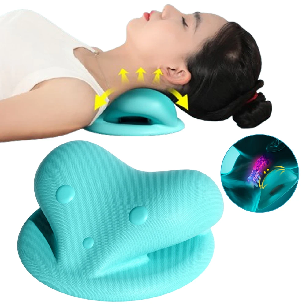 Cervical Spine Massage Pillow Neck Shoulder Stretcher Gravity Relaxer Acupoints Shiatsu Massage Pillow Pain Relief Cervical